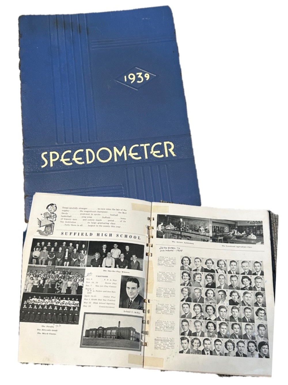 1939 yearbook Speedometer multiple schools from Ravenna Ohio book